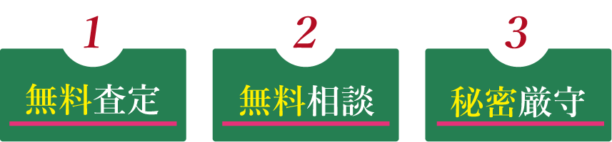 無料査定、無料相談、秘密厳守